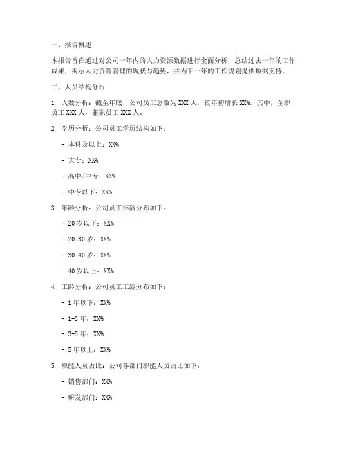 人力数据年终分析报告