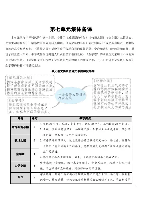 部编人教版五年级语文下册第七单元优秀教案含教学反思(40页)