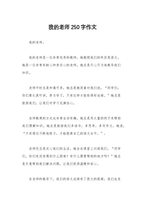 我的老师250字作文