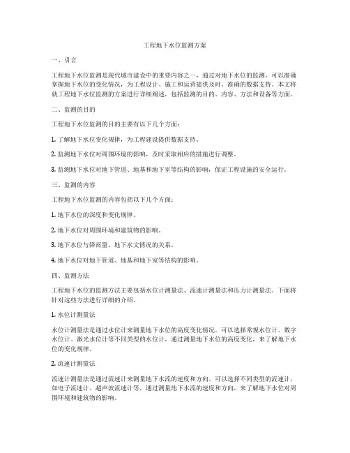 工程地下水位监测方案
