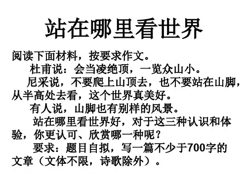 学考作文：站在哪里看世界