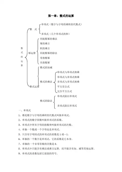 2014最新版北师大七年级下册数学第一、二单元知识总结