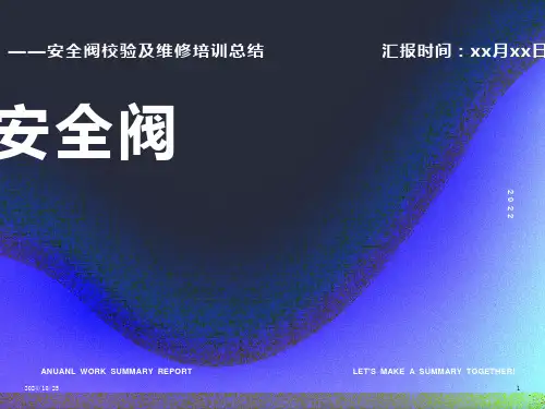 安全阀校验及维修培训总结