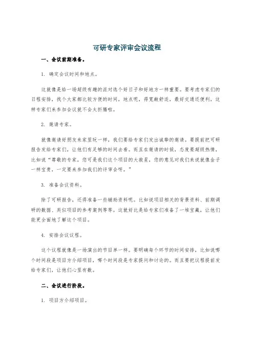 可研专家评审会议流程