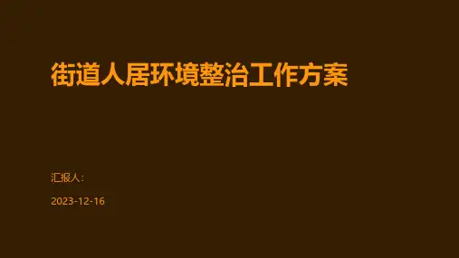 街道人居环境整治工作方案
