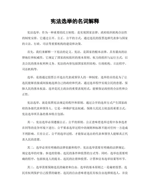 宪法选举的名词解释