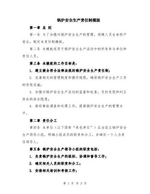 锅炉安全生产责任制模版
