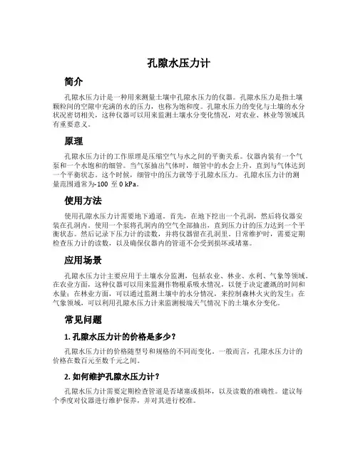 孔隙水压力计
