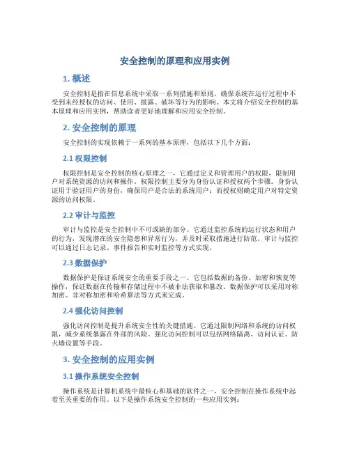 安全控制的原理和应用实例