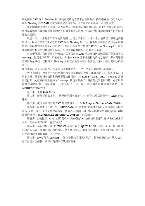 cad导入草图大师后自动成面问题