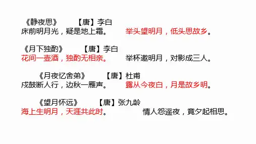 统编版语文九年级上册第14课《诗词三首——水调歌头》课件