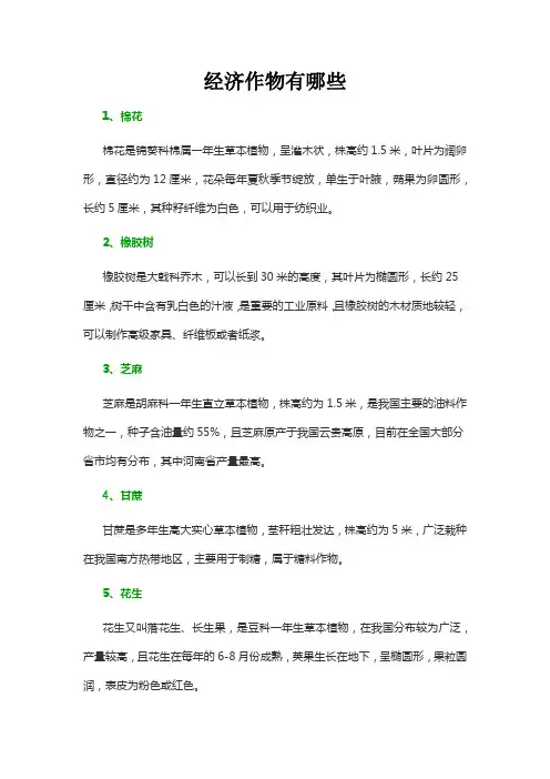 经济作物有哪些