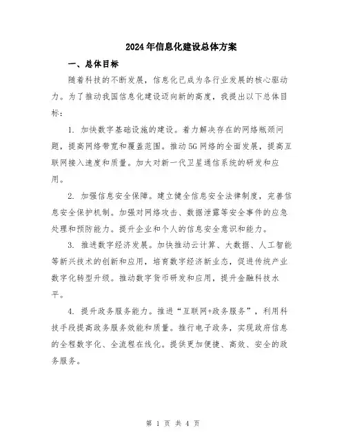 2024年信息化建设总体方案