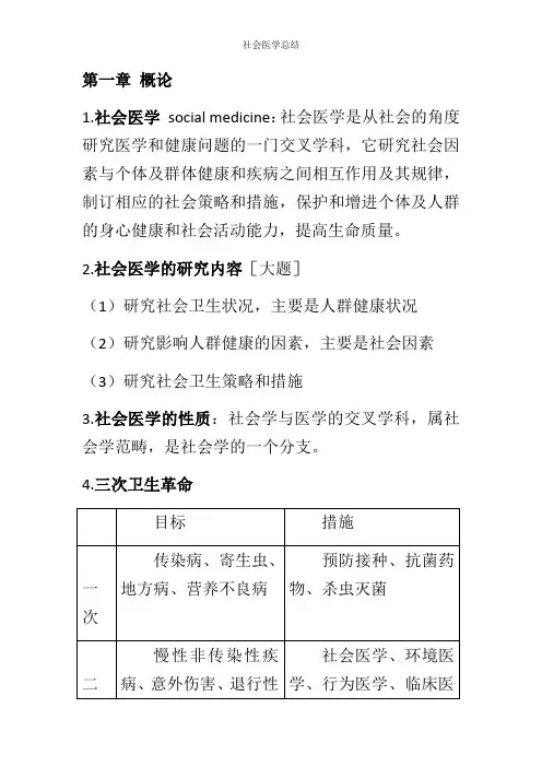 社会医学总结