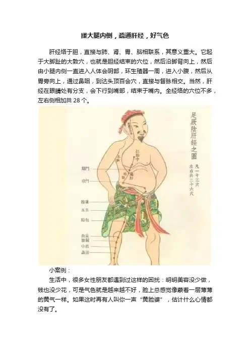 揉大腿内侧，疏通肝经，好气色