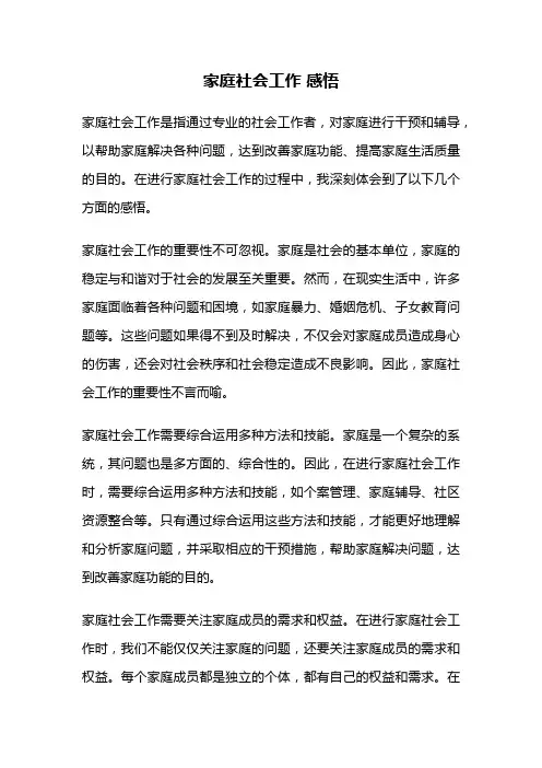 家庭社会工作 感悟