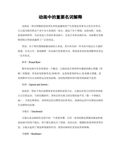 动画中的重要名词解释