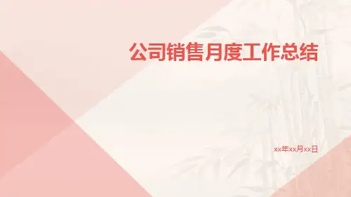公司销售月度工作总结PPT