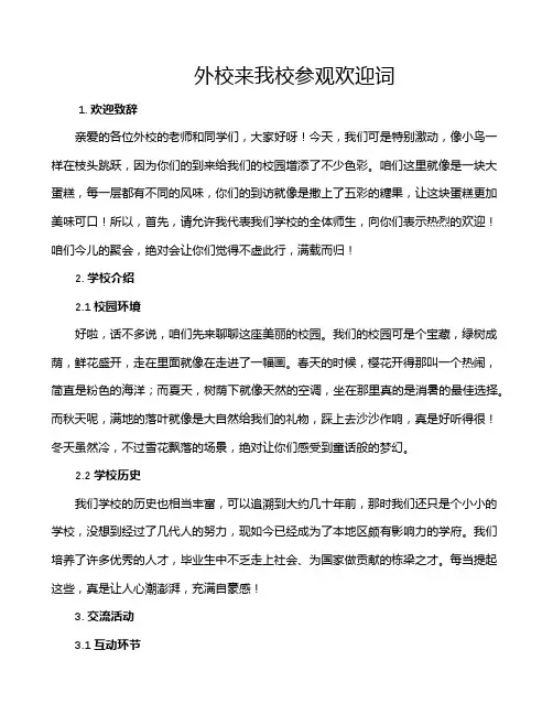 外校来我校参观欢迎词