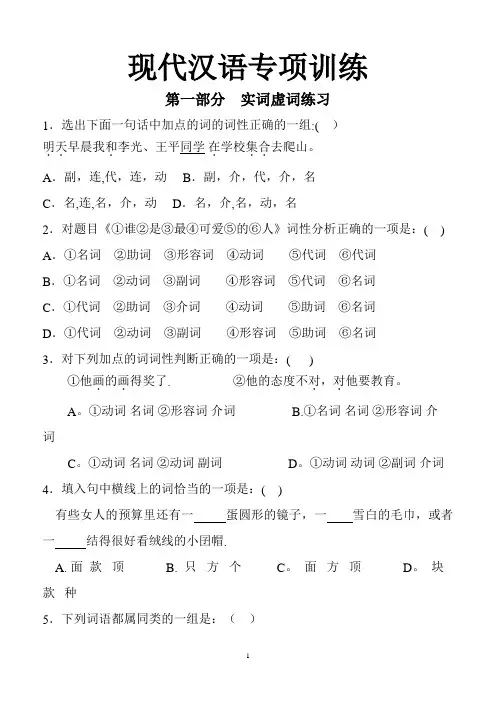 现代汉语语法专项训练