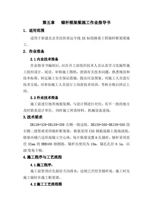 锚杆框架梁施工作业指导书