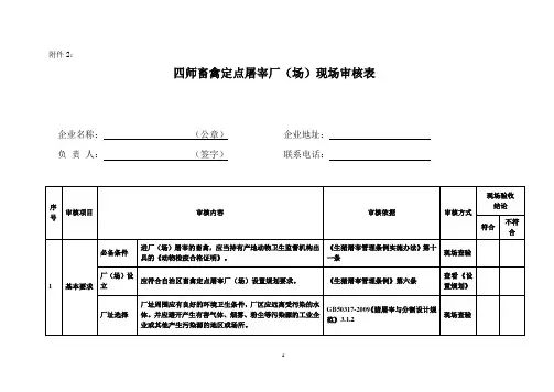 屠宰换证现场审核表