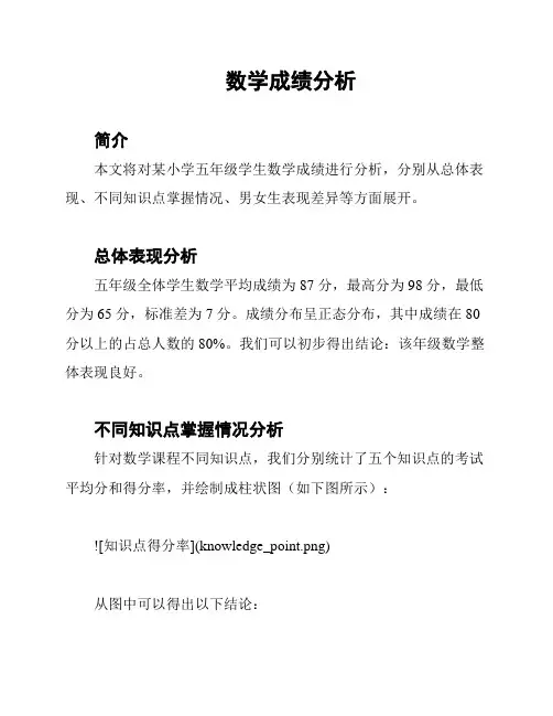 数学成绩分析
