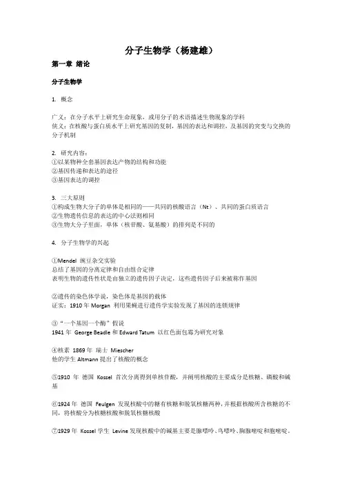 分子生物学(杨建雄)