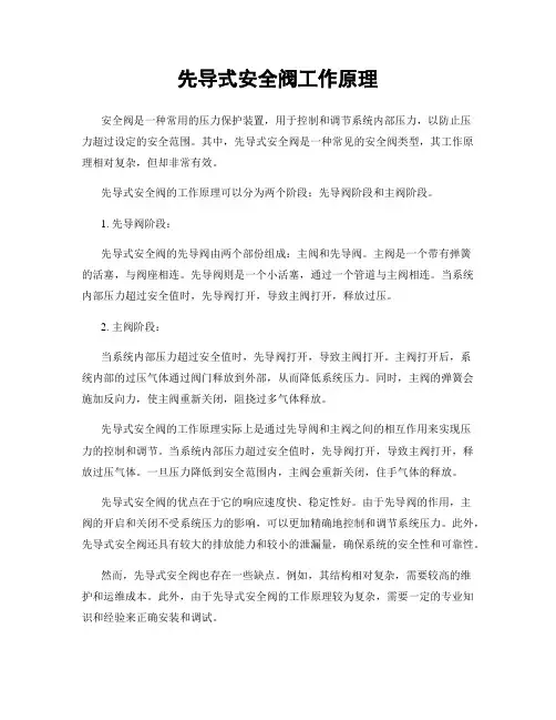 先导式安全阀工作原理