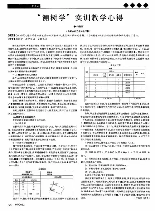 “测树学”实训教学心得