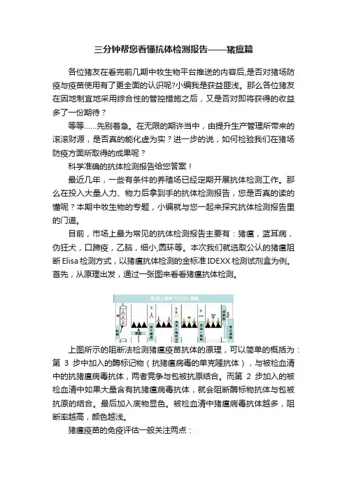 三分钟帮您看懂抗体检测报告——猪瘟篇