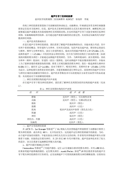 超声引导下的神经阻滞