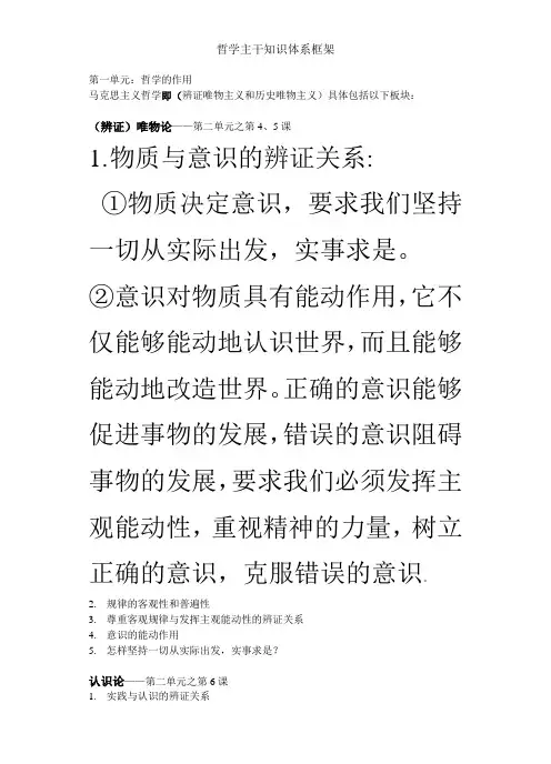 哲学主干知识体系框架