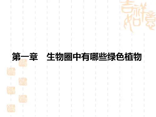 中考生物复习讲义课件 七年级上册 第三单元 生物圈中的绿色植物 第一章 生物圈中有哪些绿色植物