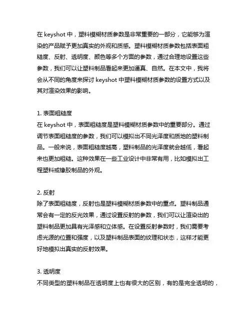keyshot塑料模糊材质参数