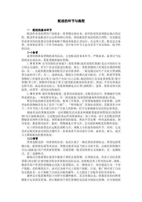 配送的环节与流程