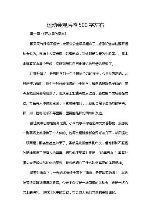 运动会观后感500字左右