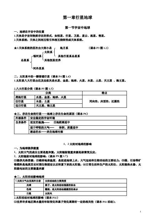 高中地理必修一知识点总结