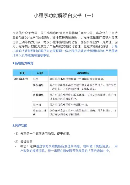 2018小程序功能解读白皮书(一)