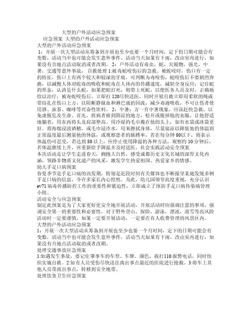 大型的户外活动应急预案