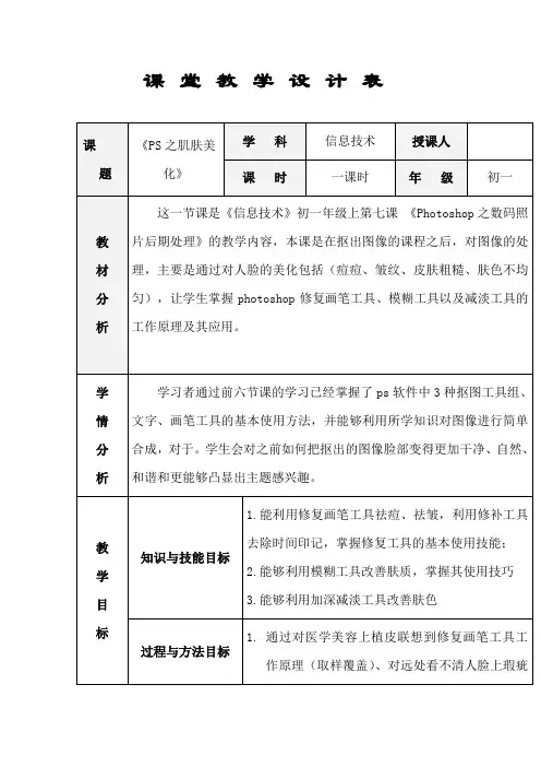 Photoshop教案  修复工具组