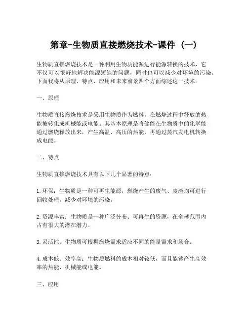 第章-生物质直接燃烧技术-课件 (一)