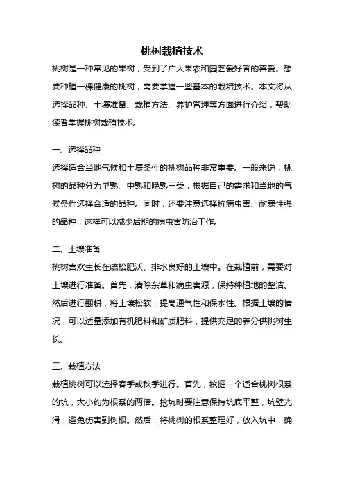桃树栽植技术