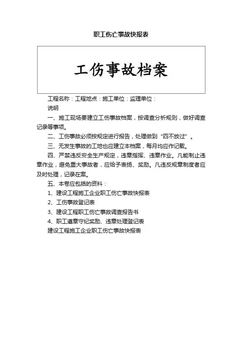 职工伤亡事故快报表