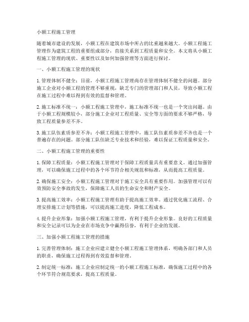 小额工程施工管理