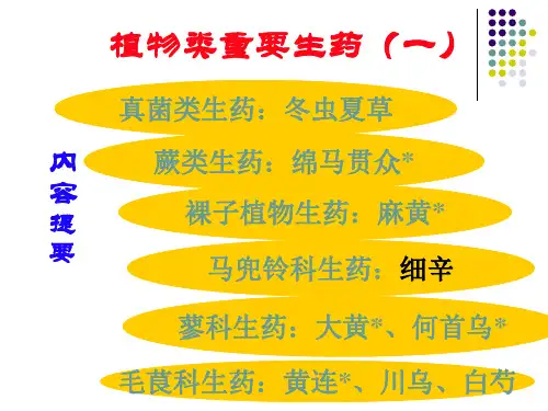 生药学课件(植物类生药1)