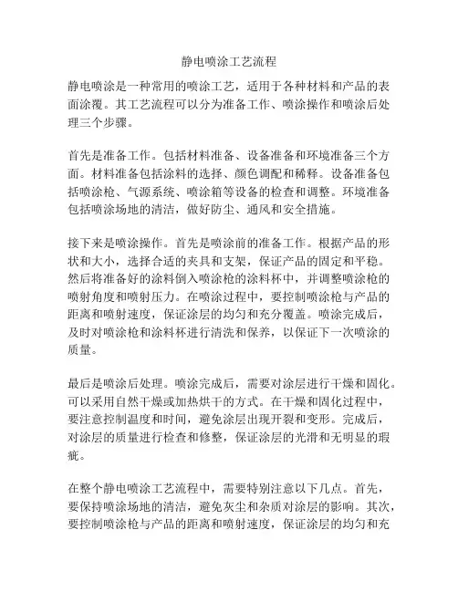 静电喷涂工艺流程