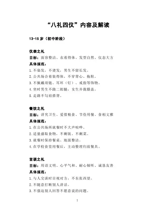 “八礼四仪”内容及解读