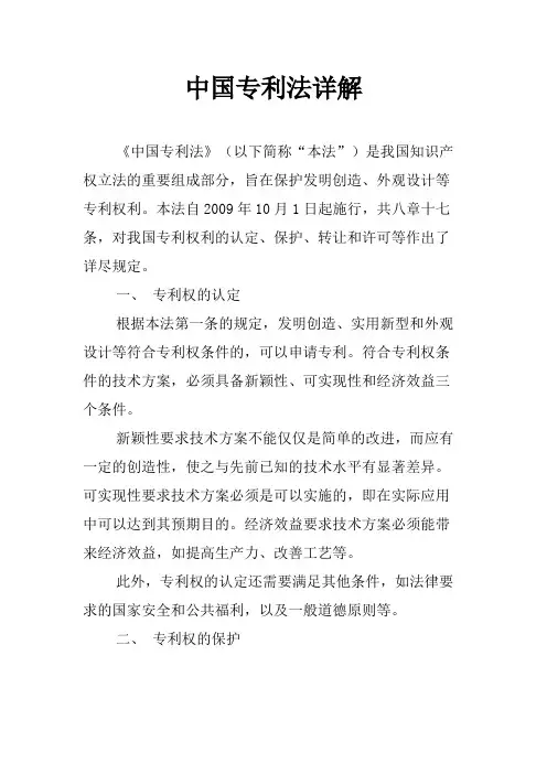 中国专利法详解