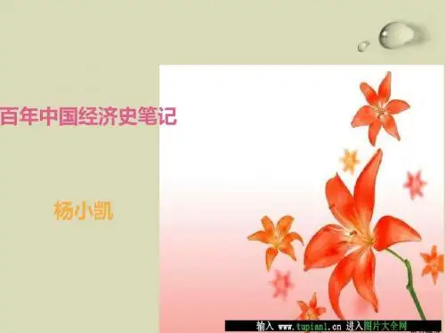 杨小凯 百年中国经济史笔记 PPT概述